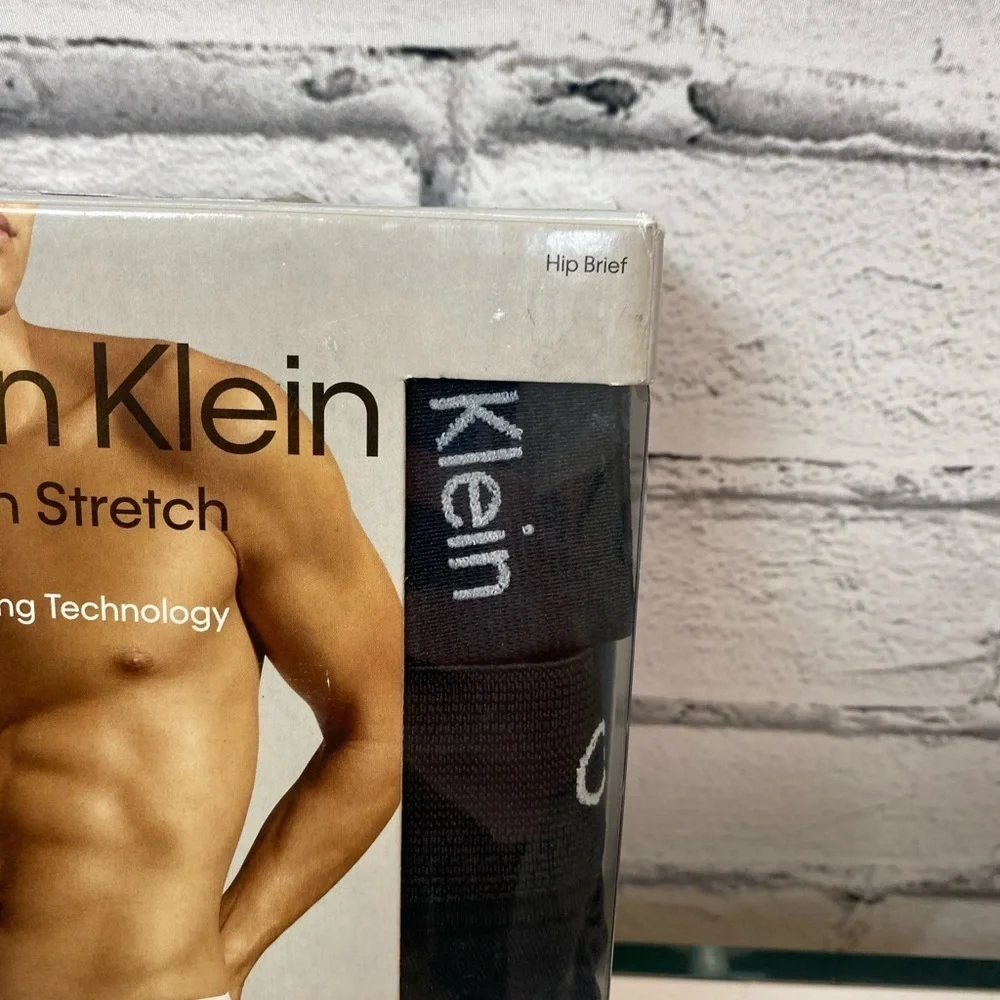 Calvin Klein Mens Cotton Stretch Black Briefs 3 Pack Size XL Underwear Open Box